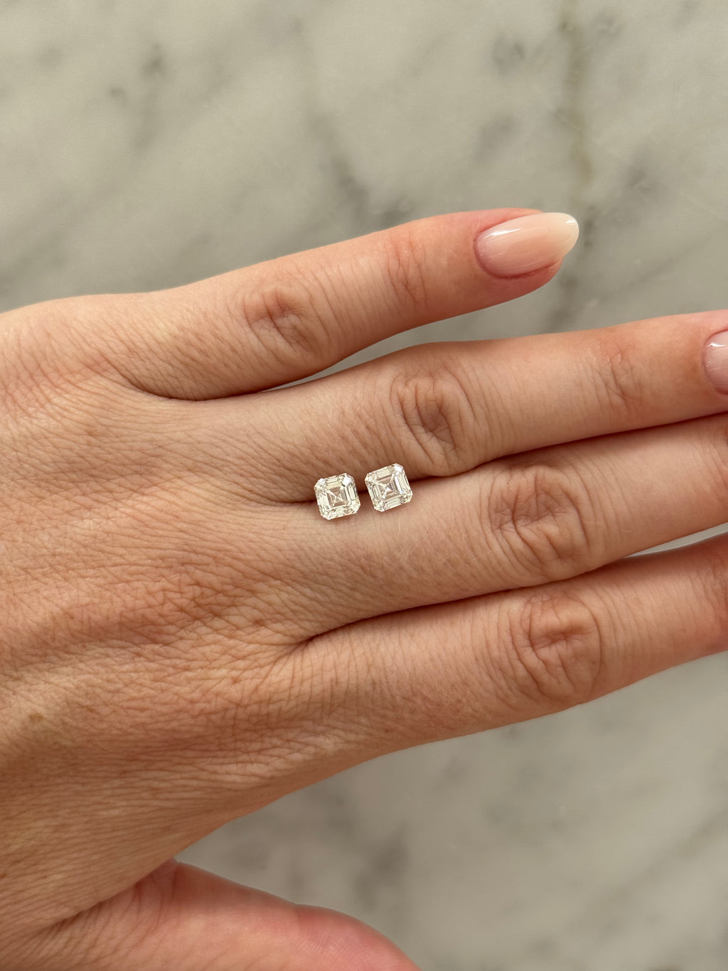 Asscher Matched Pair | 2.08ctw E VVS2 | 1.00 ratio | IGI Certified 803630381, 804604014