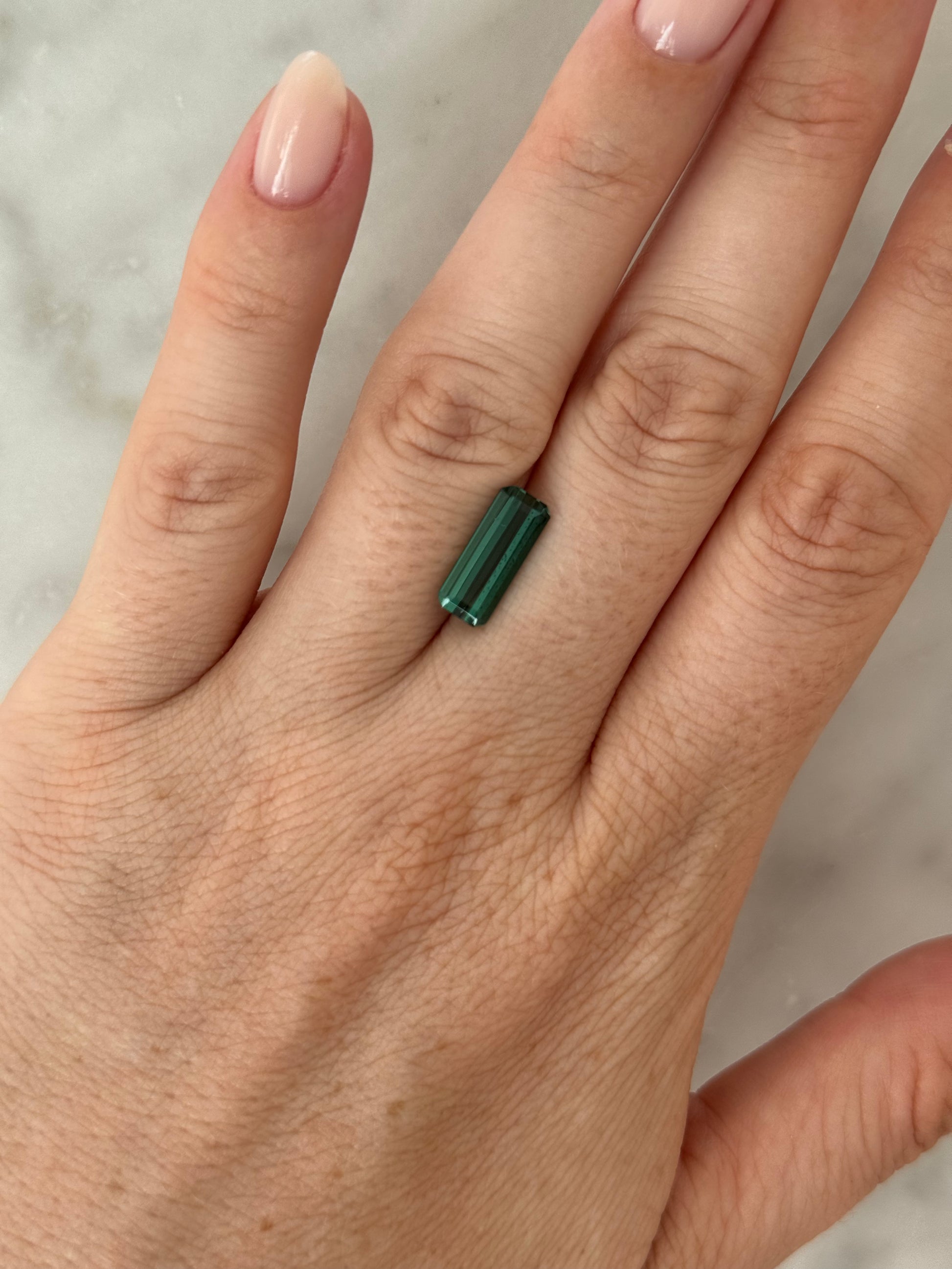 2.96ct Teal Green Tourmaline | 2.40 ratio | Certified