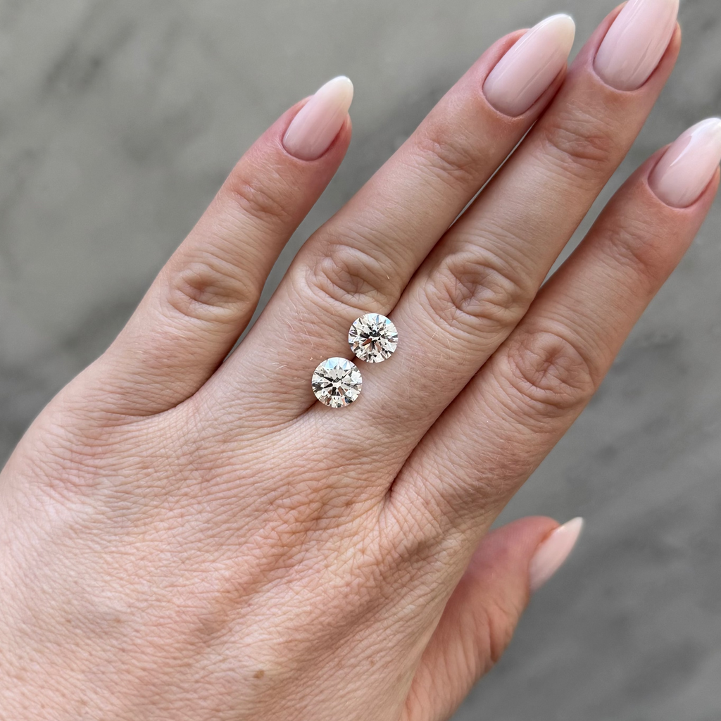 Matched Pair Round | 4.20ctw E VS2 | 1.00 ratio | IGI Certified 763657199, 765614076