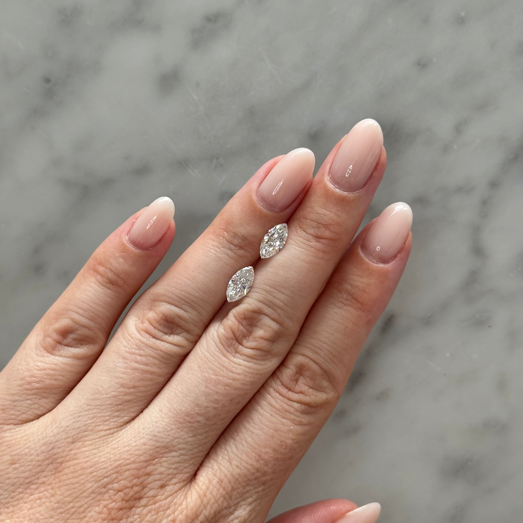 Marquise Matched Pair | 2.02ctw E VS1/VS2 | 1.98 ratio | IGI Certified 805665237, 797690414