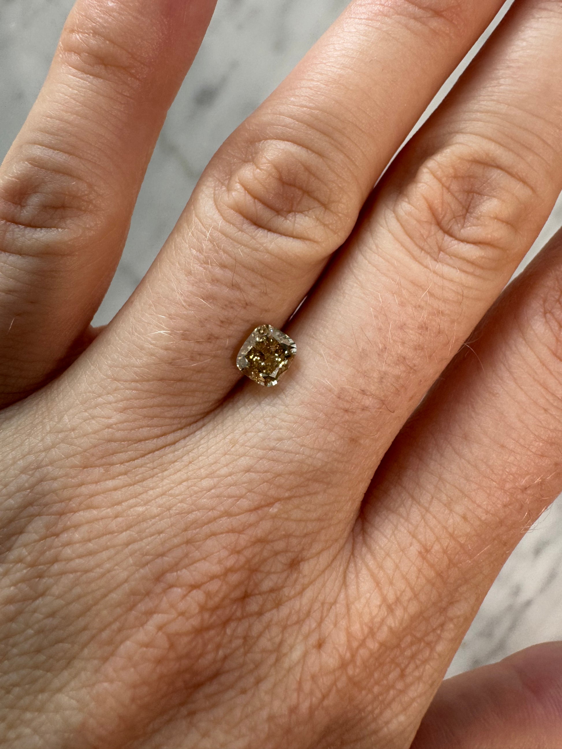 Cushion | 1.11ct Fancy Greyish Yellow VVS2 | IGI Certified