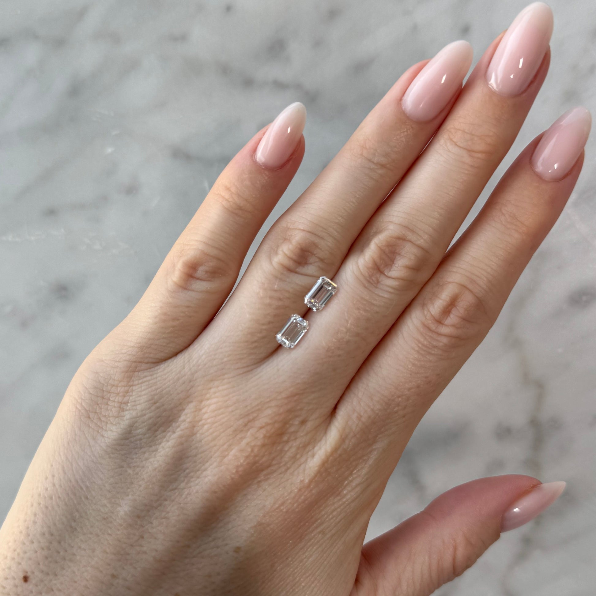 Matched Pair | Emeralds | 2.19ctw F/E VVS2 | 1.59 & 1.60 ratio | IGI Certified LG687548635, LG724511923 | MPEM219