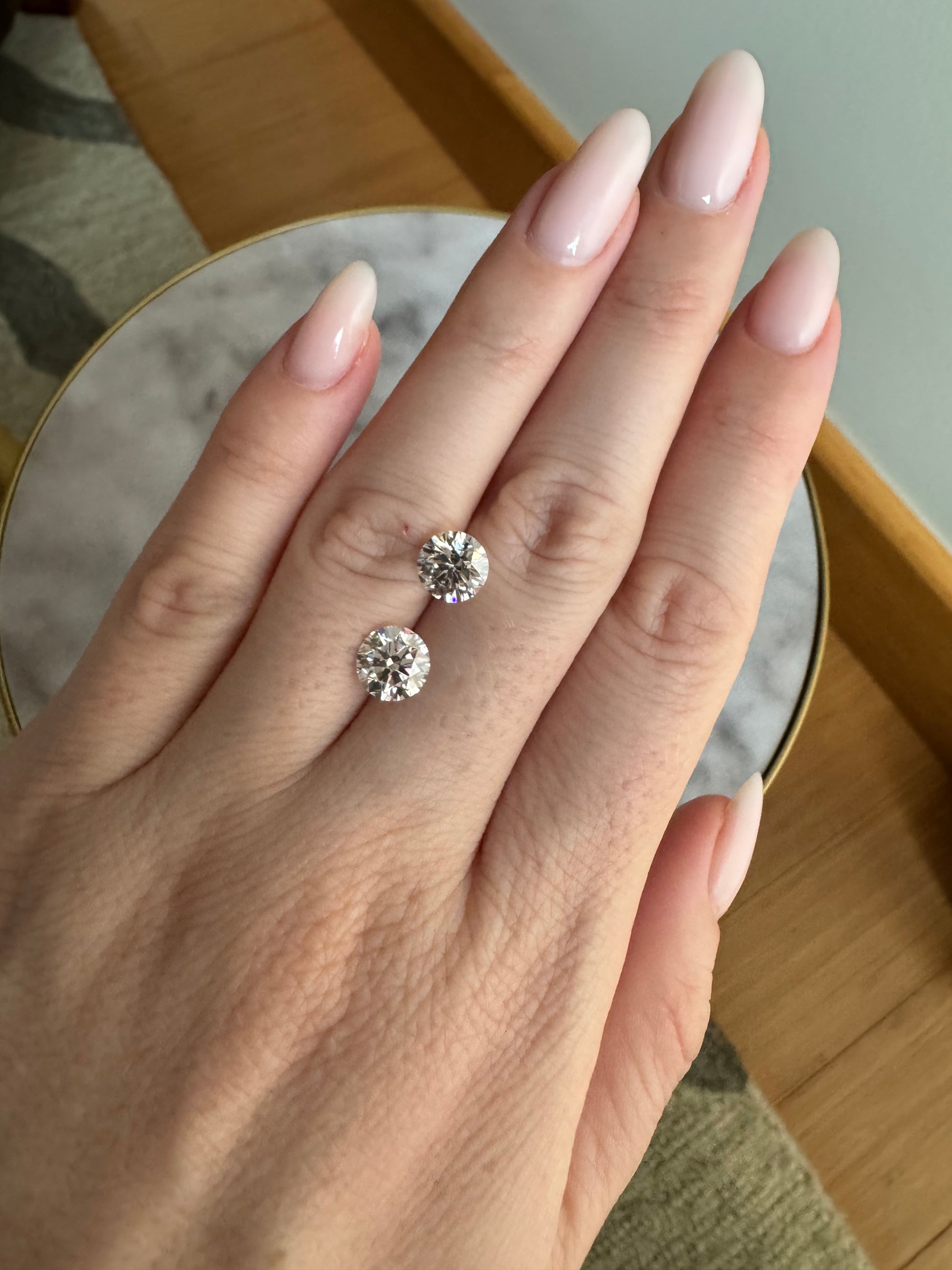 Matched Pair | Round | 3.48ctw D/E VS1 | MPRD348