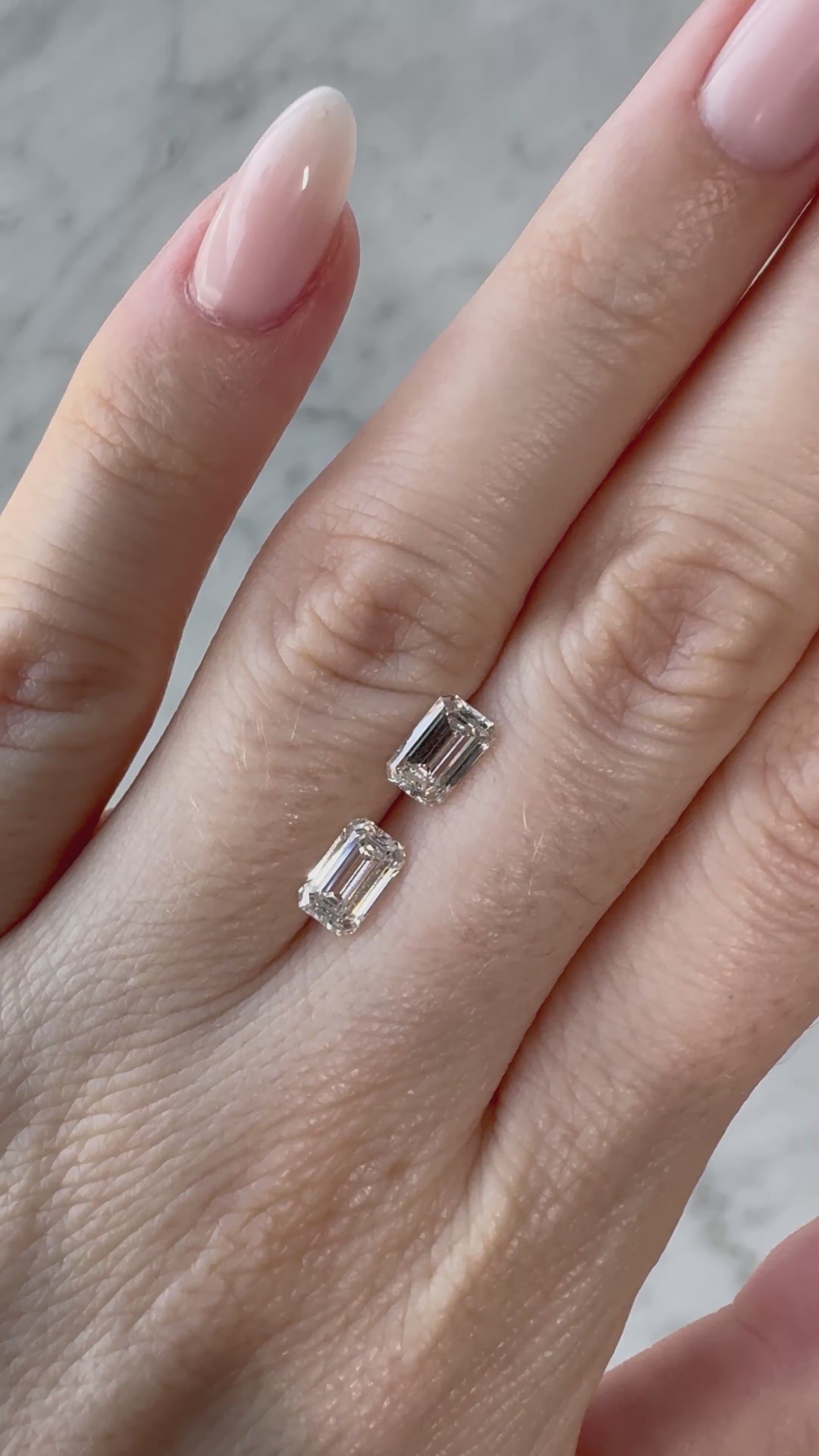 Matched Pair | Emeralds | 2.19ctw F/E VVS2 | 1.59 & 1.60 ratio | IGI Certified LG687548635, LG724511923 | MPEM219