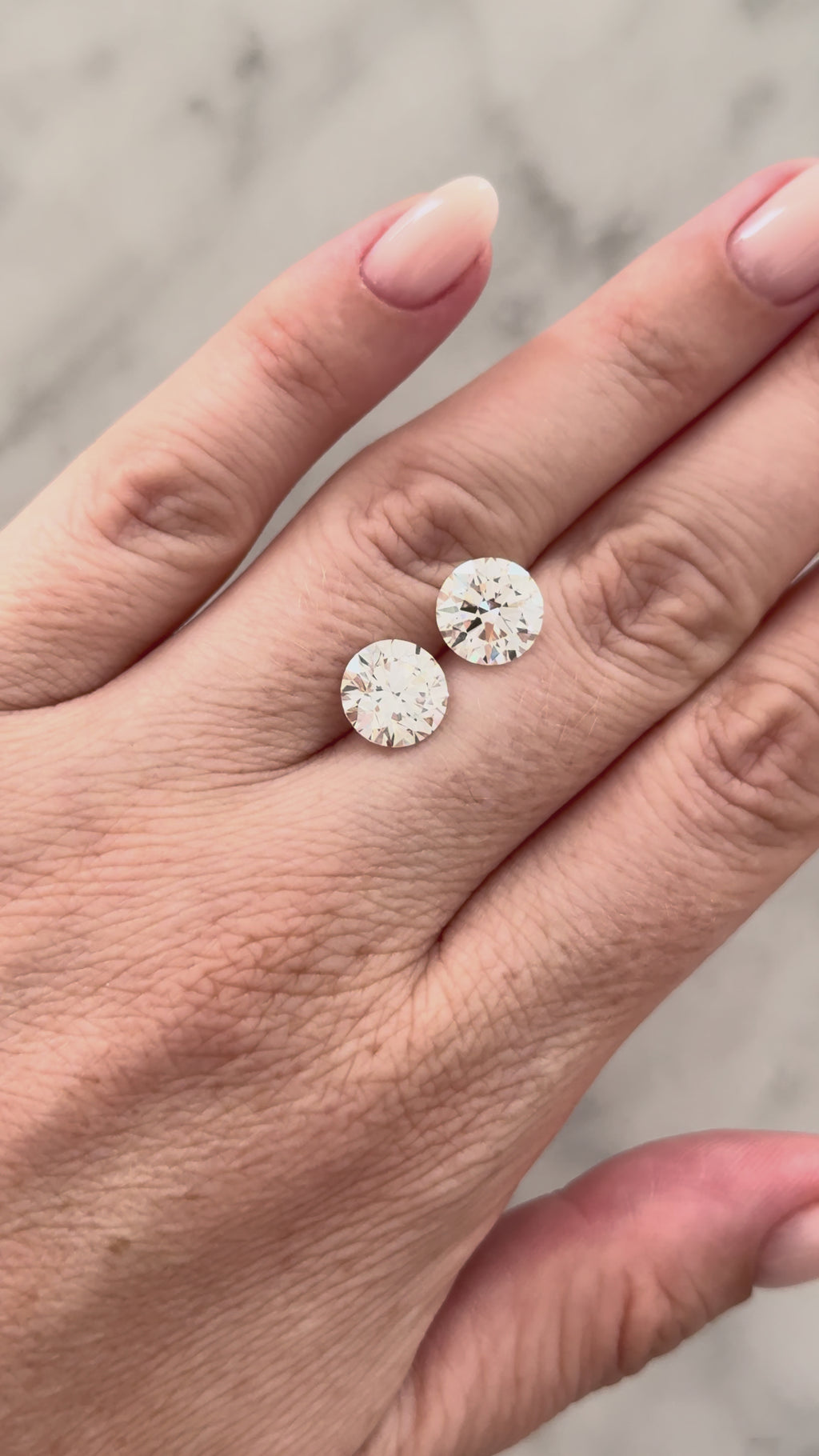 Round Matched Pair | 6.20ctw E VS1 | 1.00 ratio | IGI Certified 739594412, 749534253