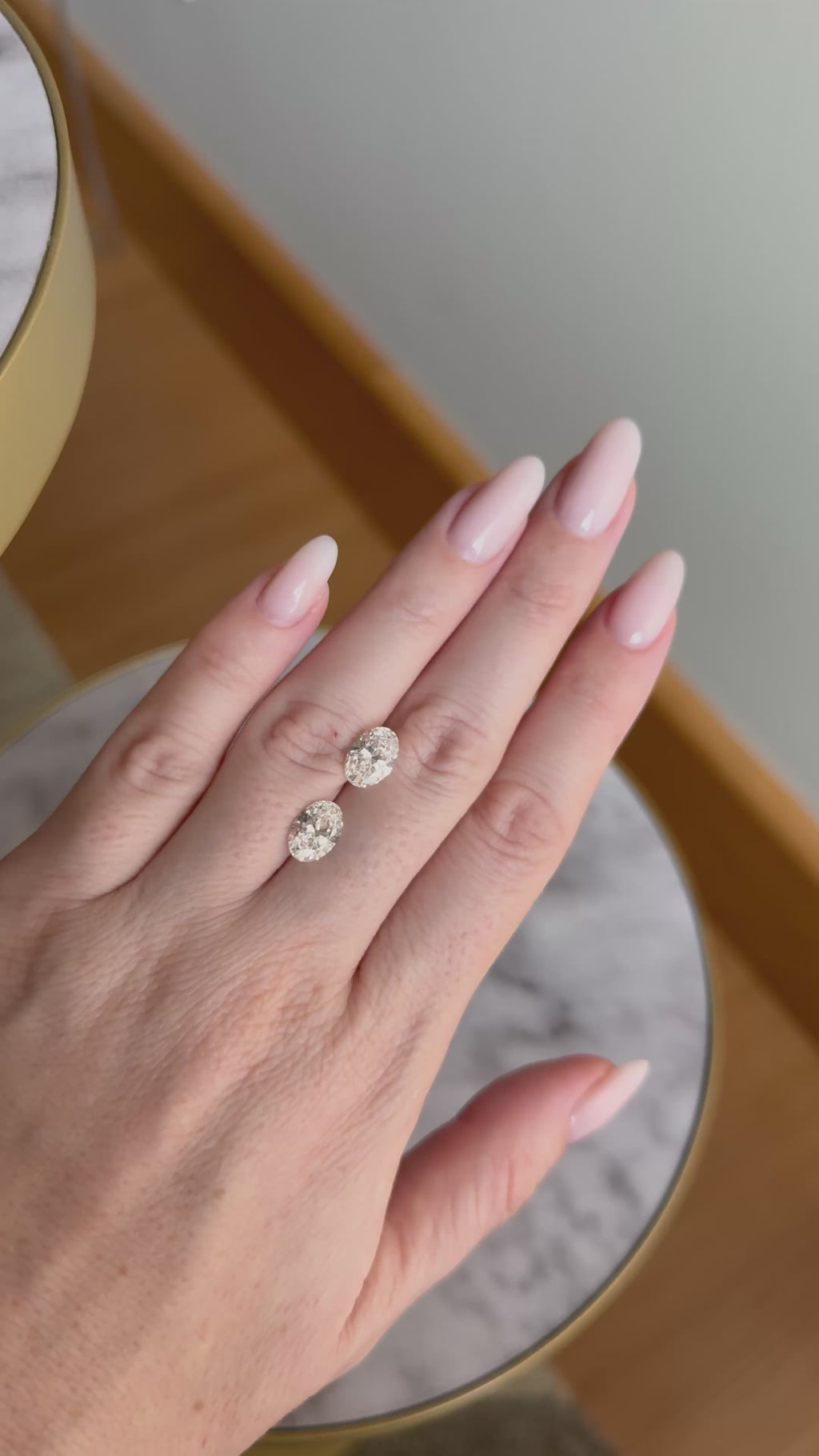 Matched Pair | Oval | 3.80ctw F VS1 | 1.44 ratio | MPOV380