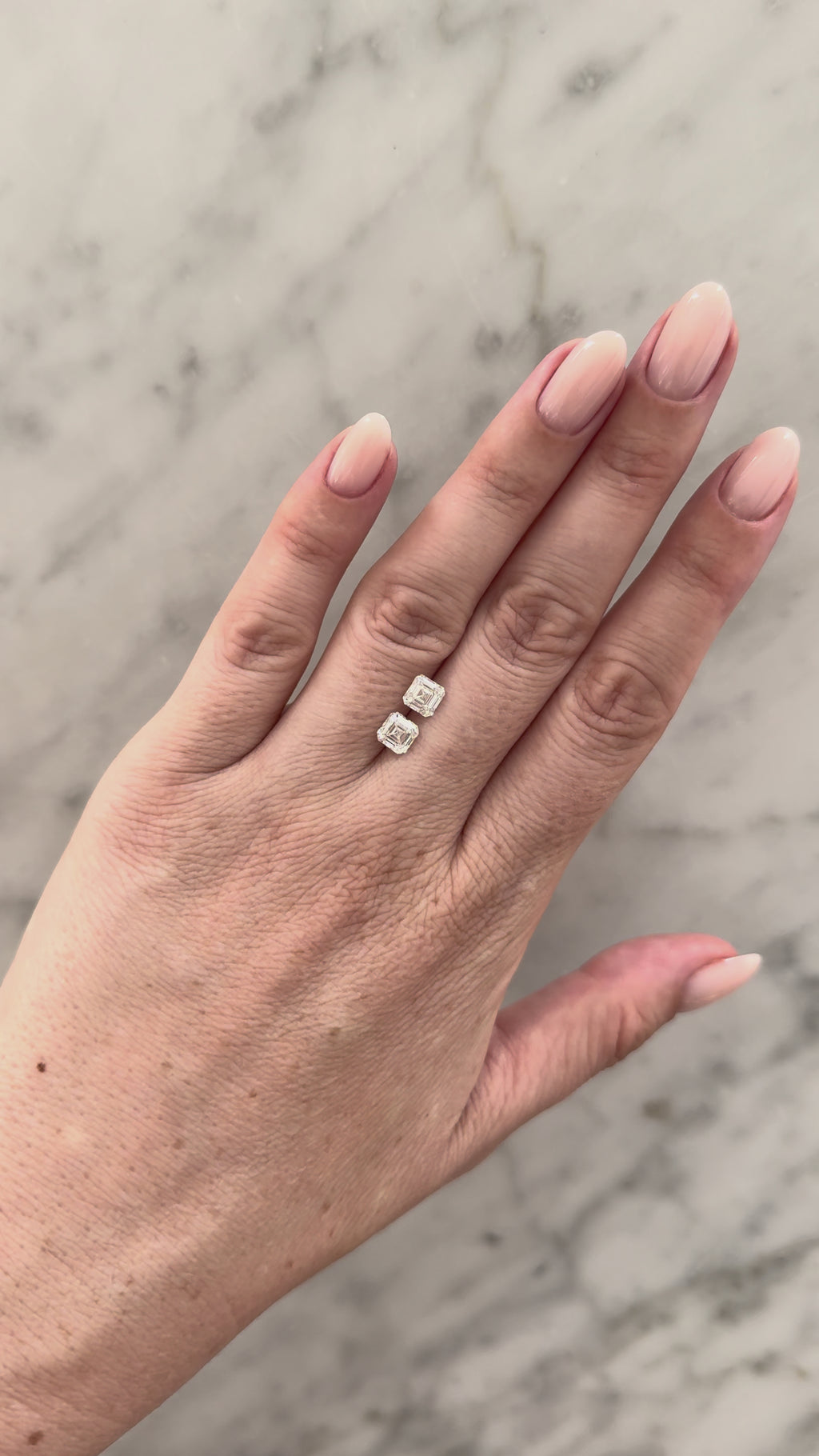 Asscher Matched Pair | 2.08ctw E VVS2 | 1.00 ratio | IGI Certified 803630381, 804604014