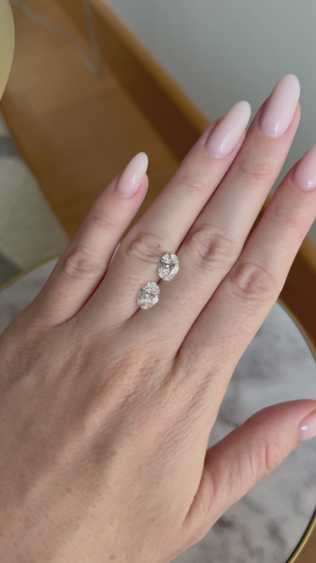 Matched Pair | Oval | 3.18ctw D/E VVS2 | 1.38 ratio | MPOV318