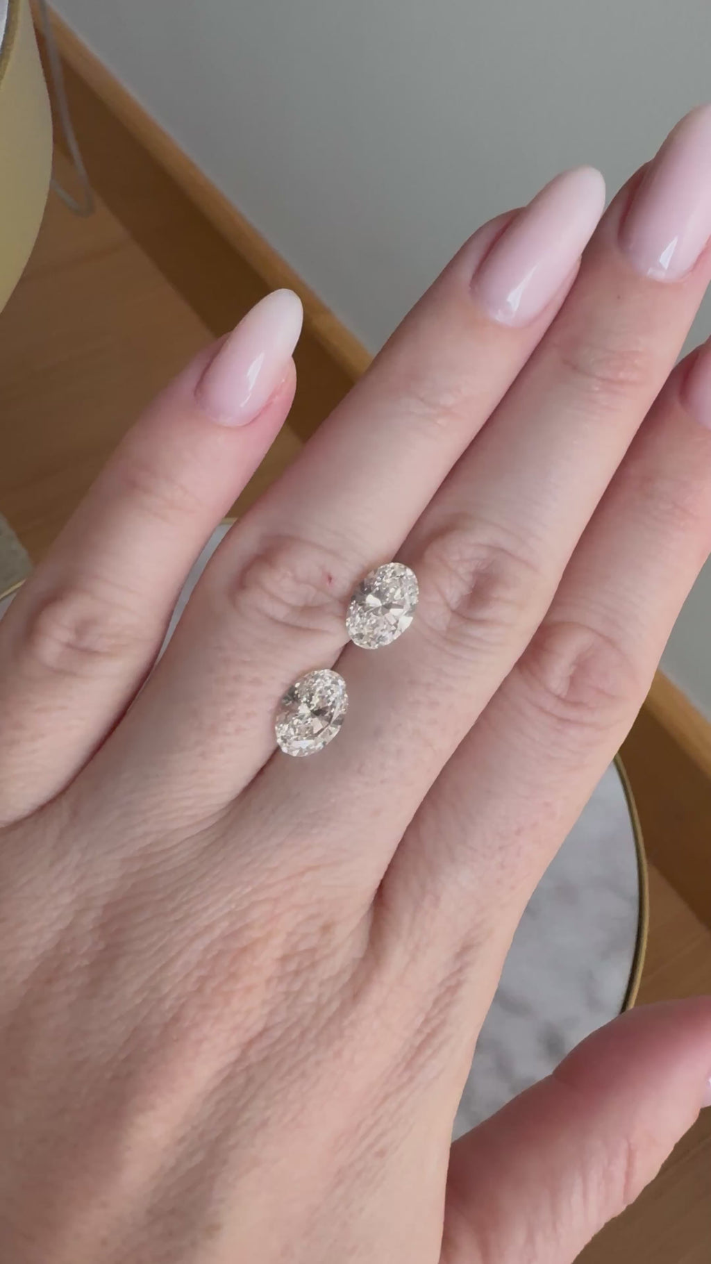 Matched Pair | Oval | 3.80ctw F VS1 | 1.44 ratio | MPOV380