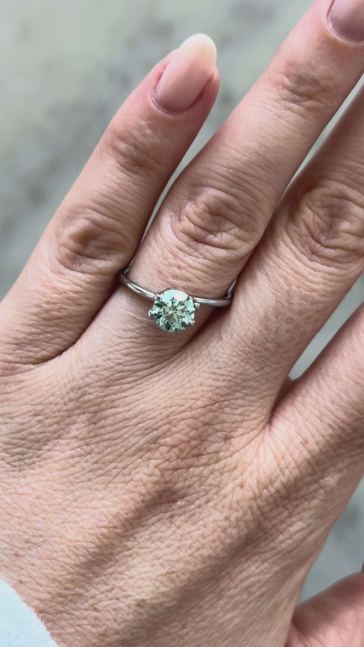 Round | 1.25ct Fancy Vivid Greenish Blue SI1 | IGI Certified 488147193